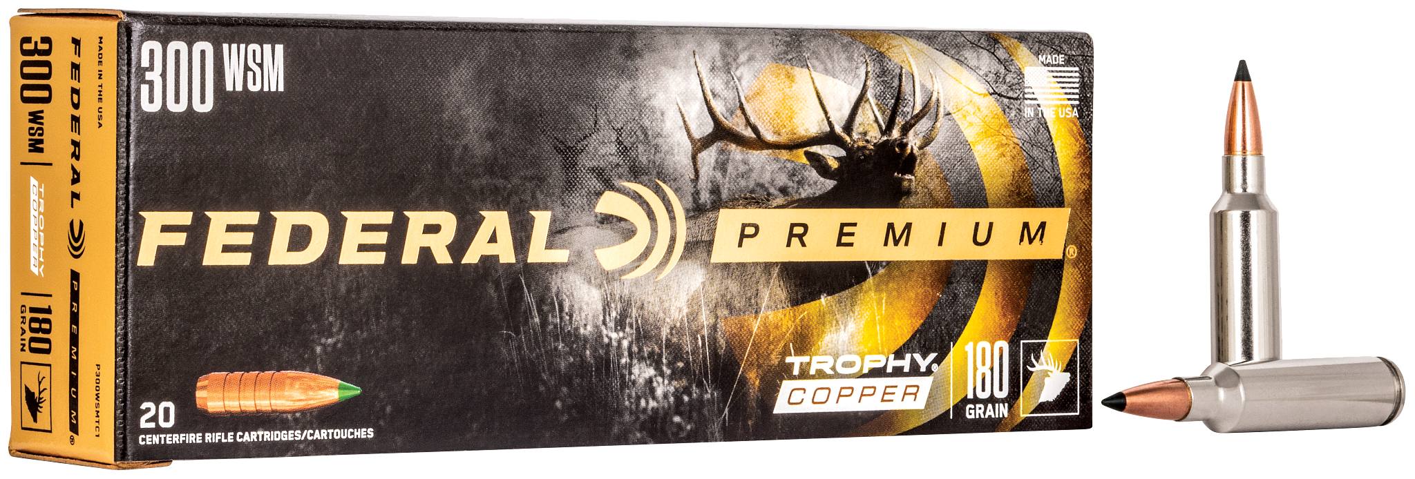 Trophy Copper, 300 WSM, 180 Grain, Trophy Copper, 2960 fps by Federal Premium -
