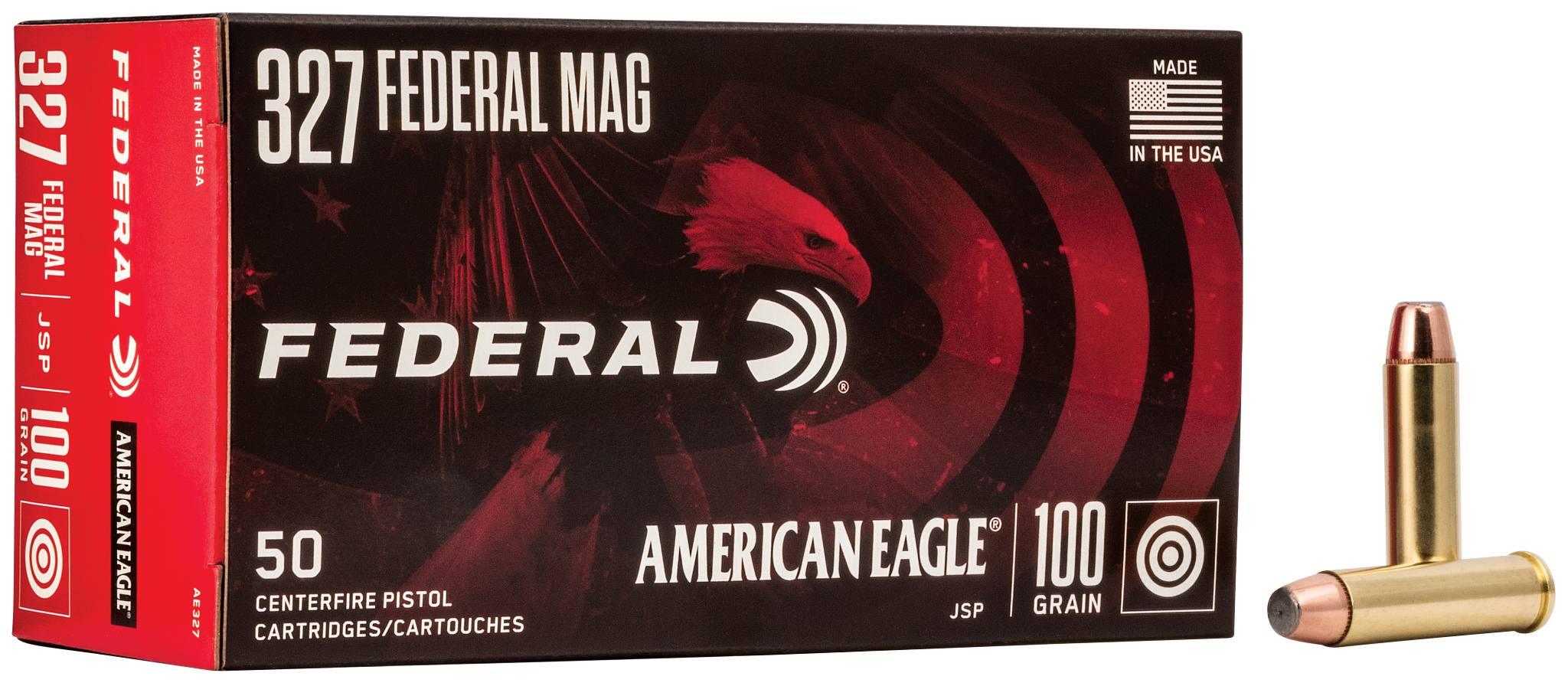 American Eagle Handgun, 327 Federal Magnum, 100 Grain, Jacketed Soft Point, 1500 fps by Federal Premium -