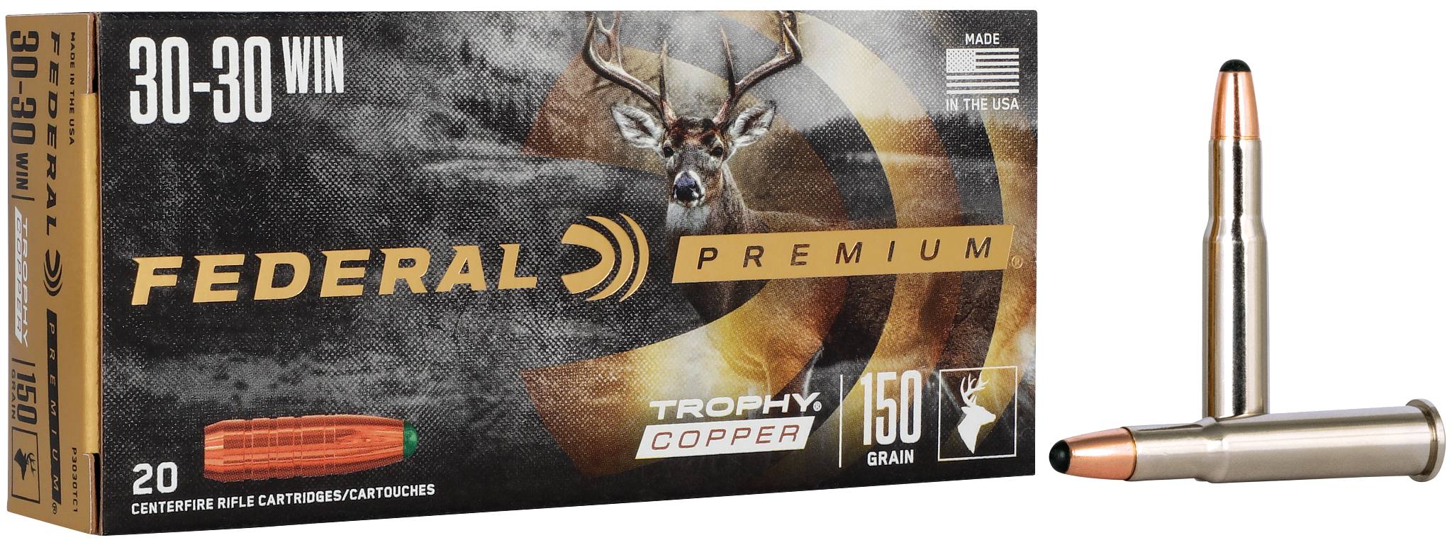 Trophy Copper, 30-30 Win, 150 Grain, Trophy Copper, 2300 fps by Federal Premium -