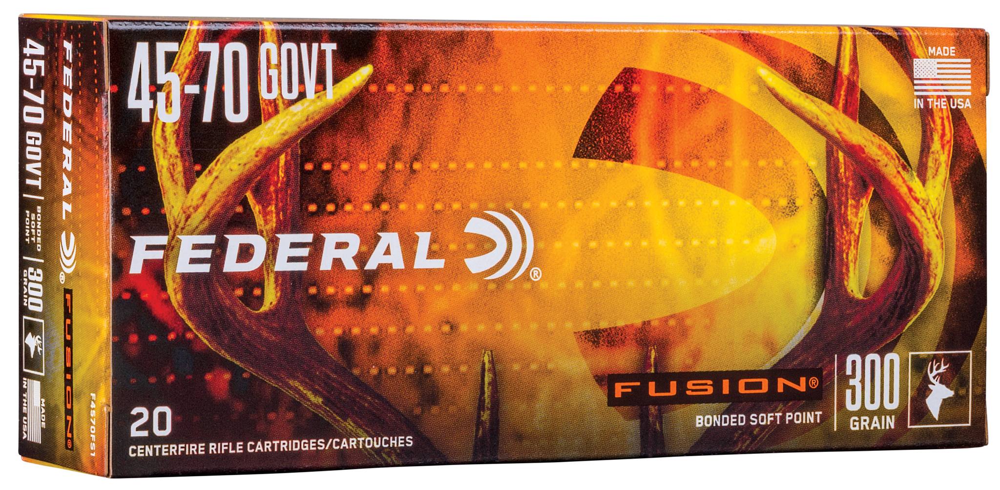 Fusion Rifle, 45-70 Government, 300 Grain, Fusion Soft Point, 1850 fps by Federal Premium -