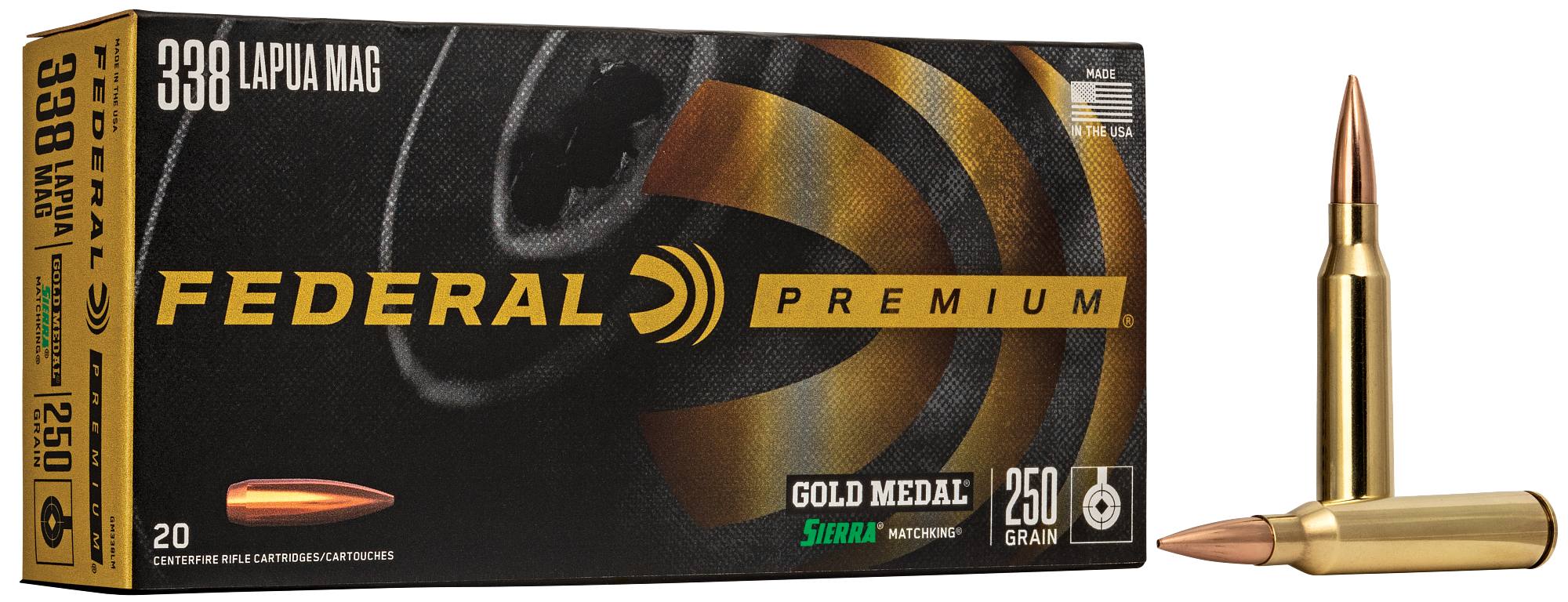 Federal Premium Gold Medal Sierra MatchKing, 338 Lapua Mag, 250 Grain, Sierra Matchking Boat-Tail Hollow Point, 2950 fps - $183.99 at Federal Premium