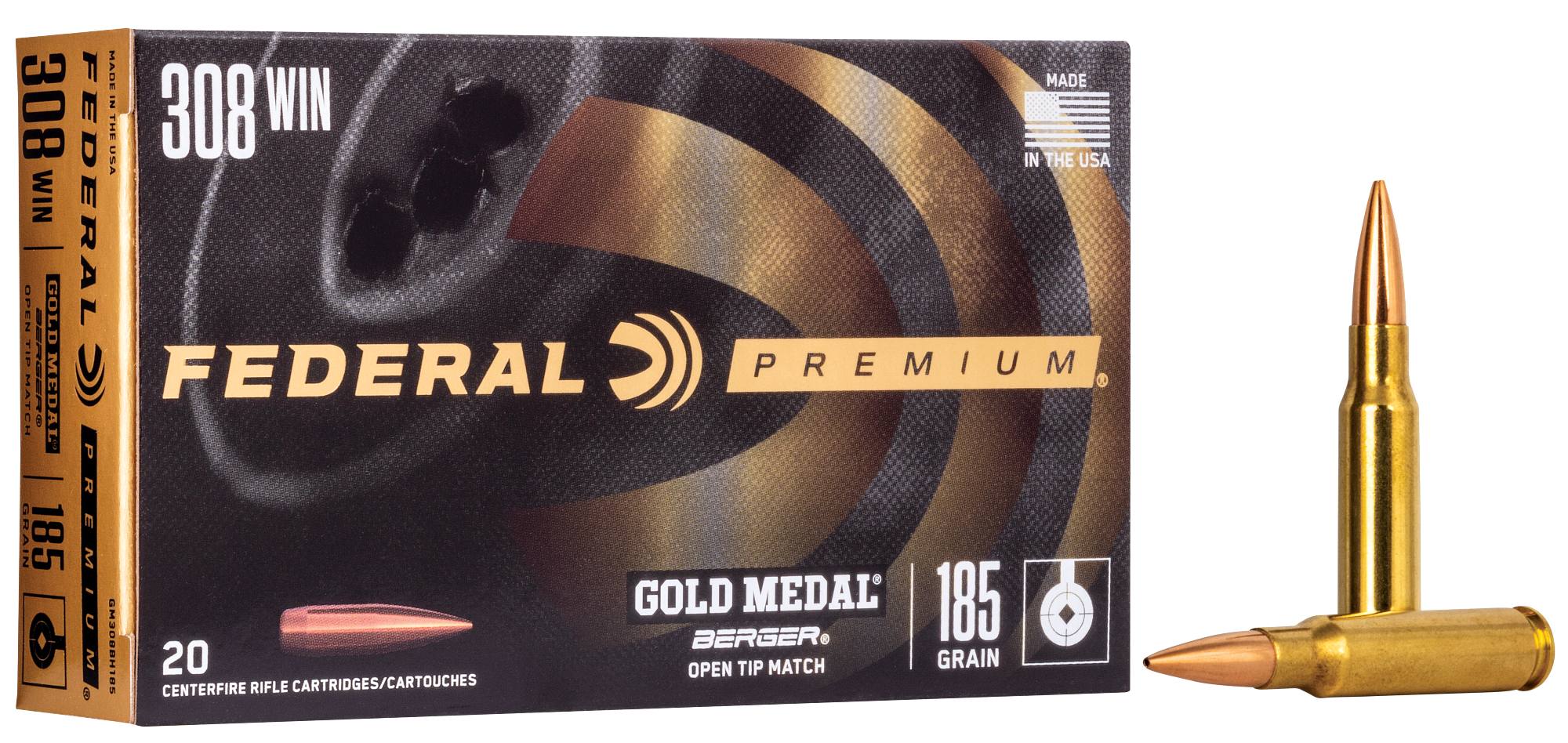 Federal Premium Gold Medal Berger, 308 Win, 185 Grain, Berger Jugernaught OTM, 2600 fps - $56.99 at Federal Premium