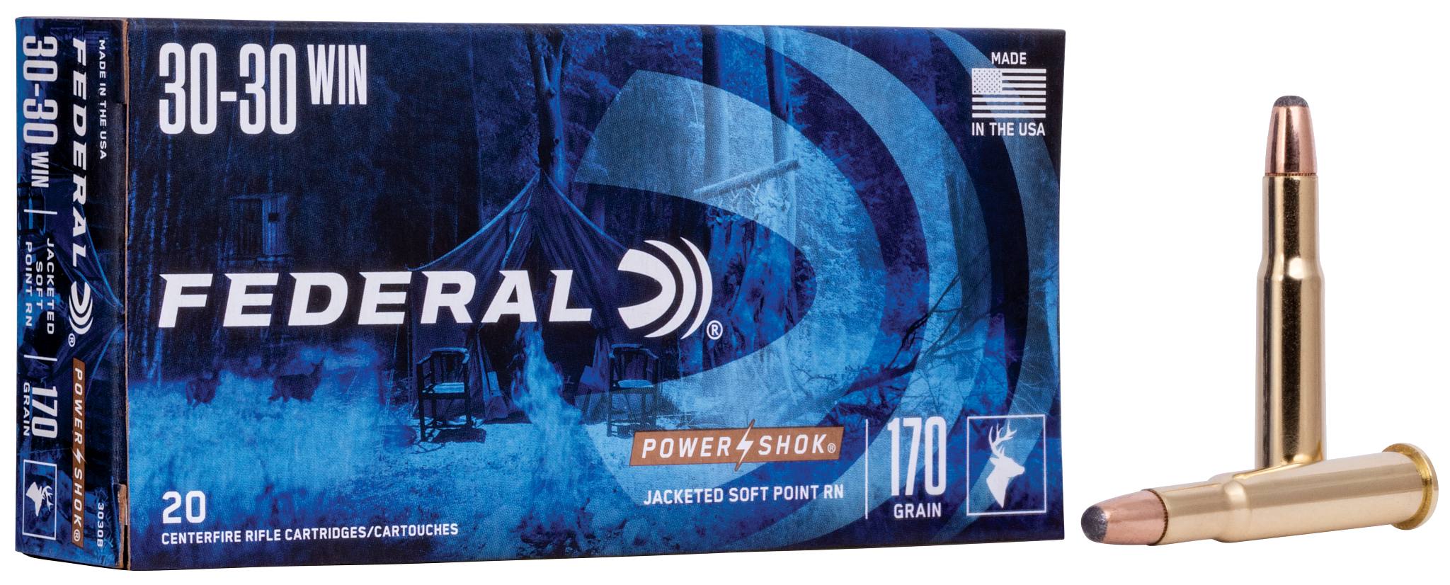 Federal Premium Power-Shok Rifle, 30-30 Win, 170 Grain, Jacketed Soft Point, 2200 fps - $40.99 at Federal Premium