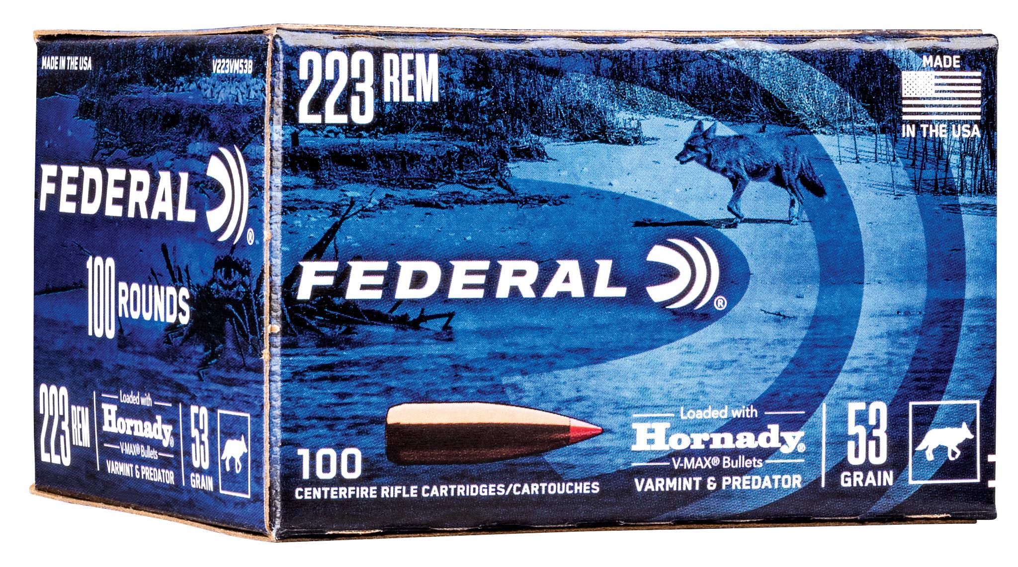 Federal Premium Varmint & Predator, 223 Rem, 53 Grain, Hornady(R) V-Max(R), 3400 fps - $185.99 at Federal Premium