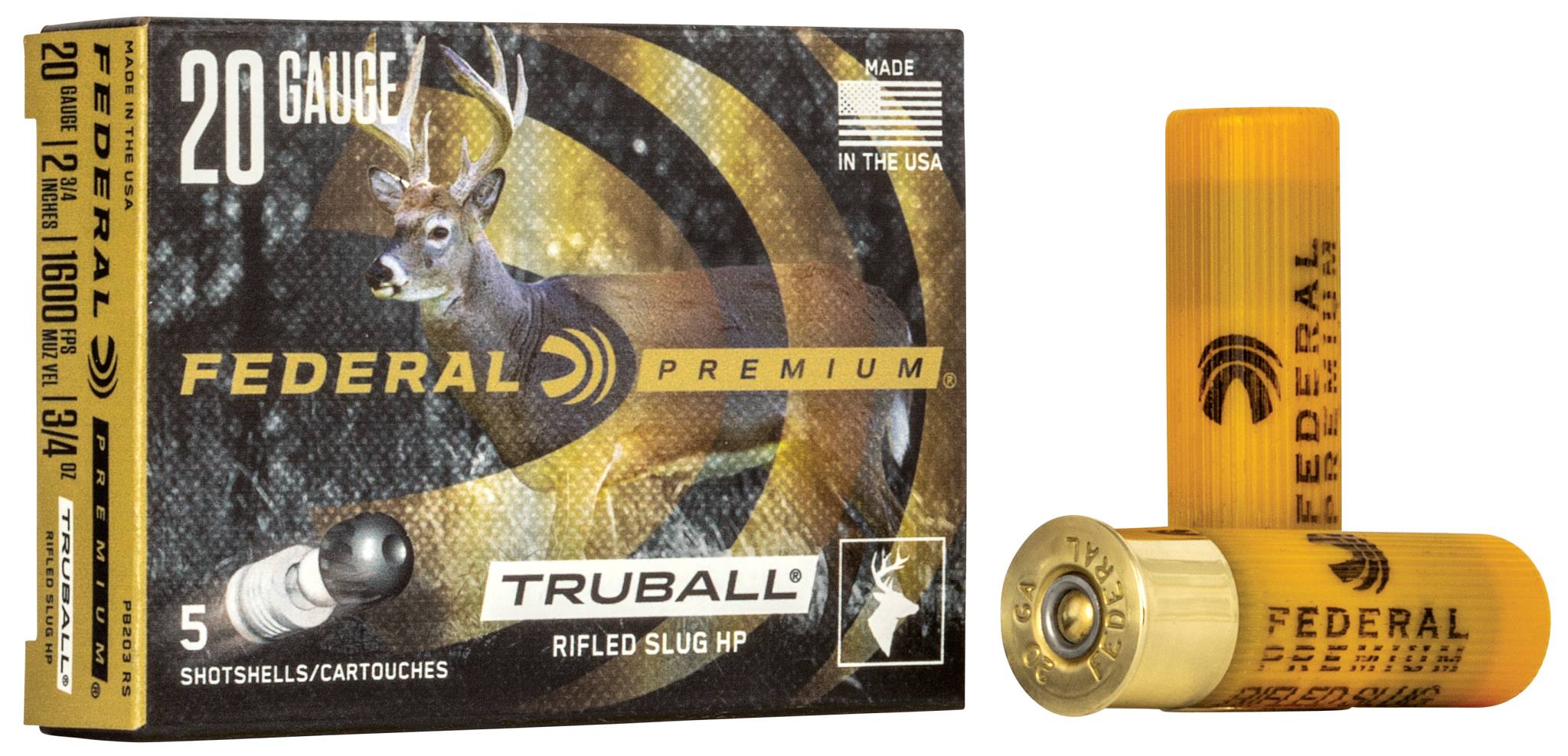 Federal Premium TruBall Rifled Slug, 20 Gauge, 328 Grain, 2-3/4 in, 1600 fps - $8.99 at Federal Premium