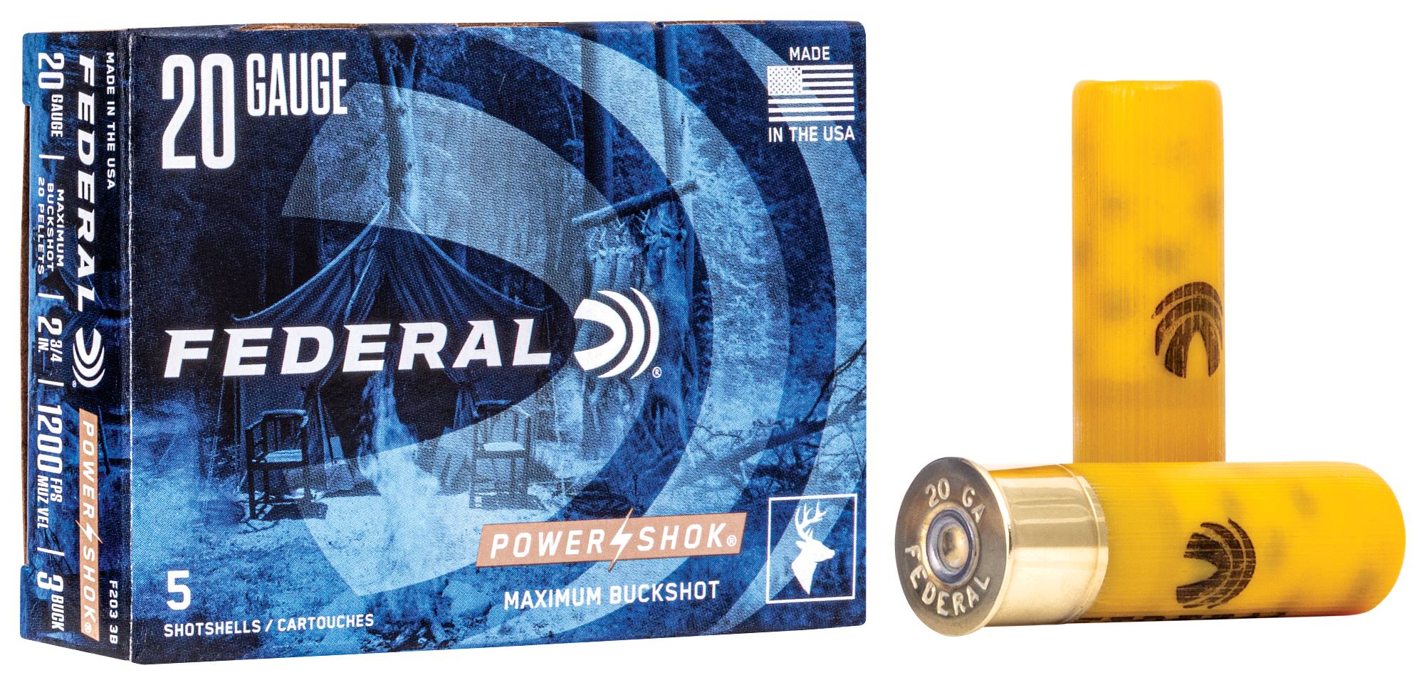 Buy Power-Shok Buckshot, 20 Gauge, 3 Buck Shot, 2-3/4 in, 1200 fps