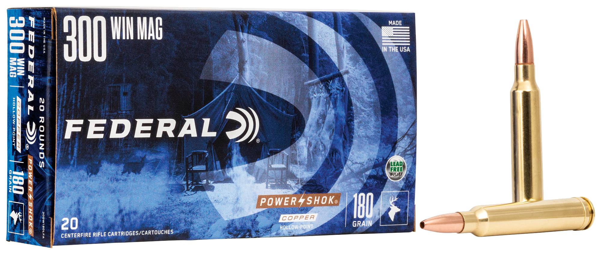 Federal Premium Power-Shok Copper Rifle, 300 Win Mag, 180 Grain, Copper HP, 2850 fps - $76.99 at Federal Premium