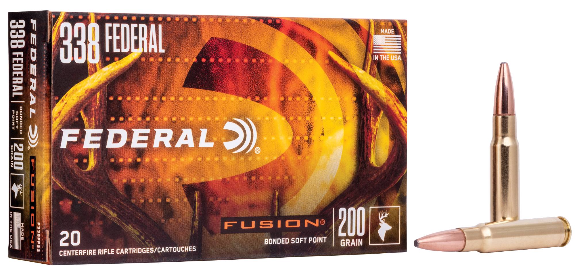 Fusion Rifle, 338 Federal, 200 Grain, Fusion Soft Point, 2700 fps by Federal Premium -
