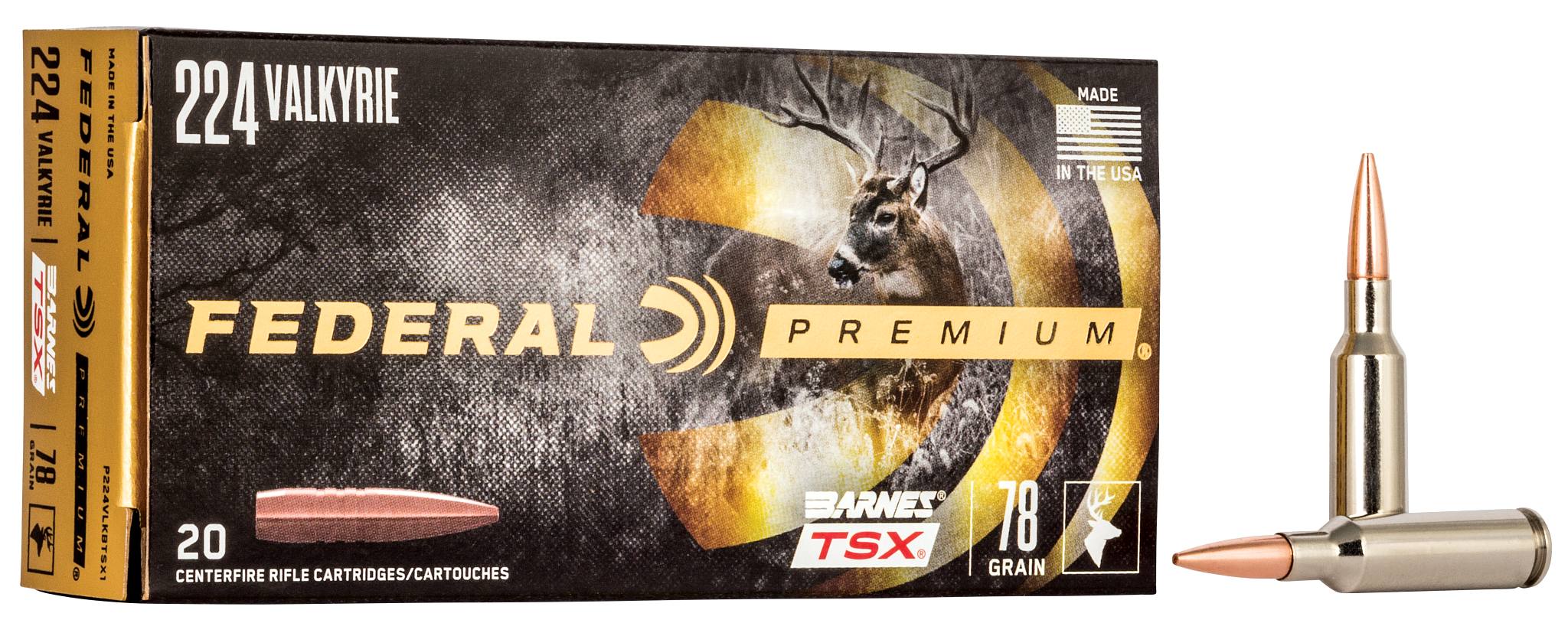 Federal Premium Barnes TSX, 224 Valkyrie, 78 Grain, Barnes Triple-Shock X Bullet (TSX), 2850 fps - $58.99 at Federal Premium