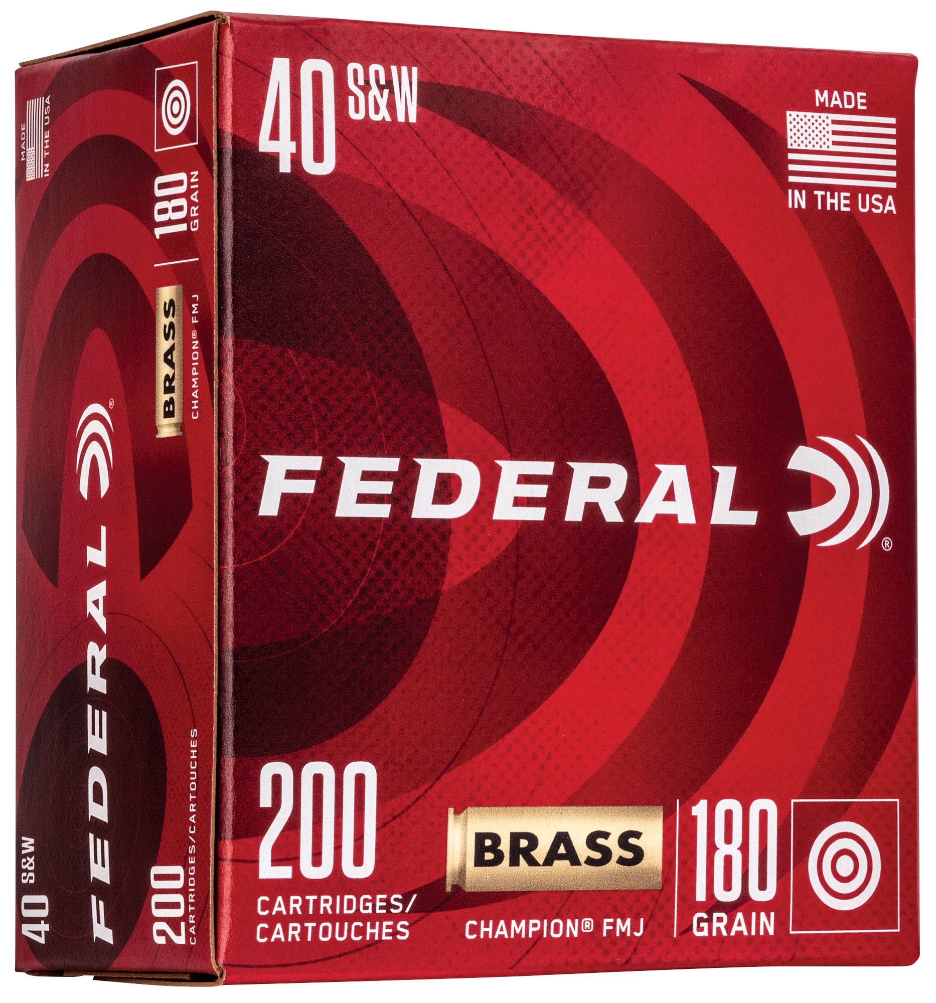 Federal Premium Champion Training, 40 S&W, 180 Grain, Full Metal Jacket, 1000 fps - $103.99 at Federal Premium