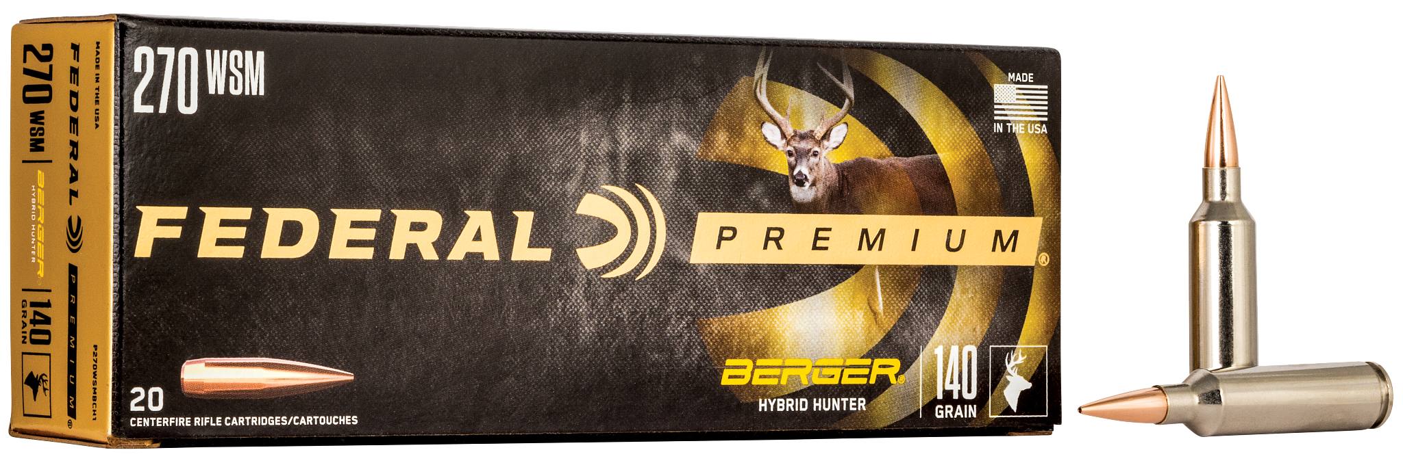 Federal Premium Berger Hybrid Hunter, 270 WSM, 140 Grain, Berger Hybrid, 3200 fps - $88.99 at Federal Premium