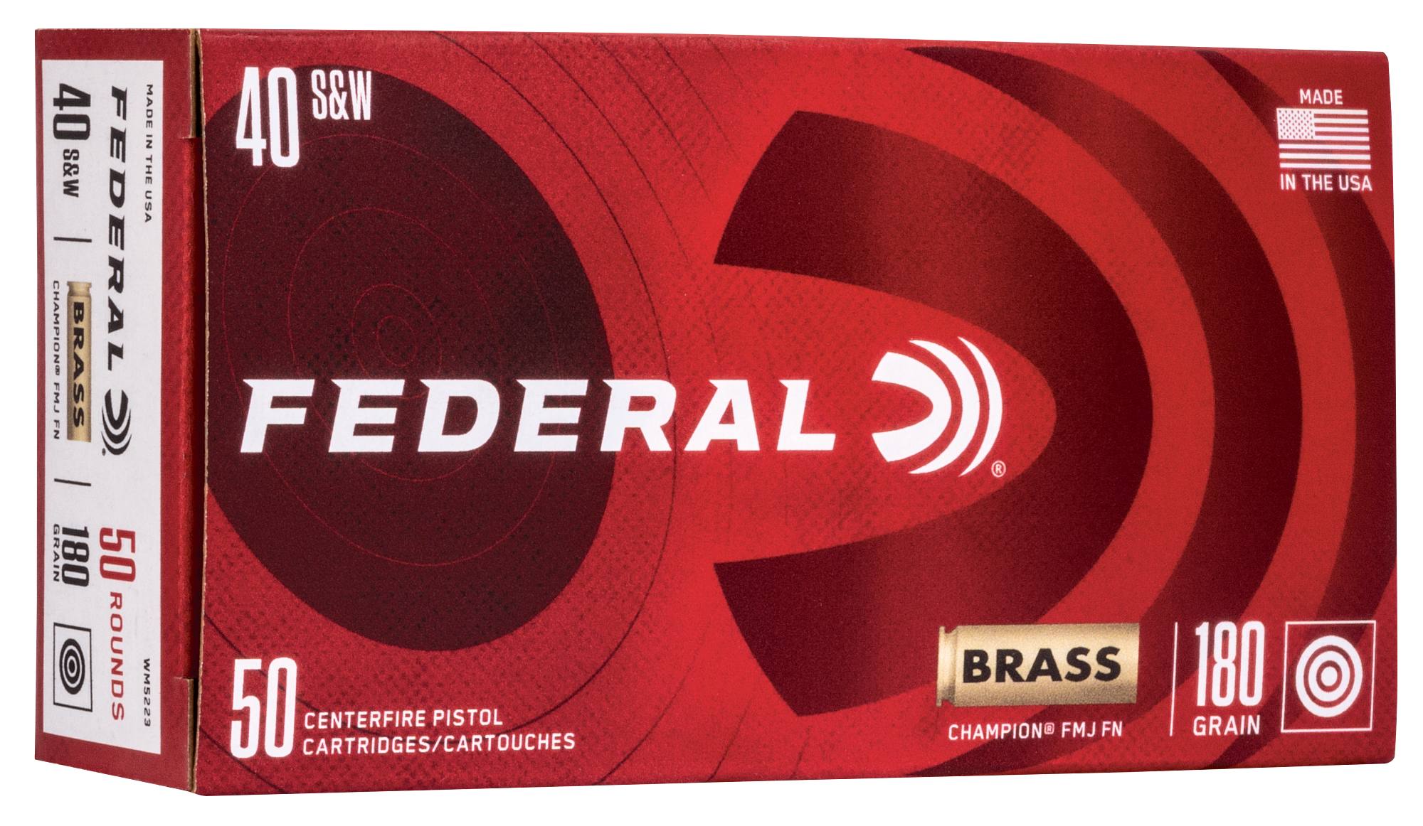 Federal Premium Champion Training, 40 S&W, 180 Grain, Full Metal Jacket, 1000 fps - $25.99 at Federal Premium