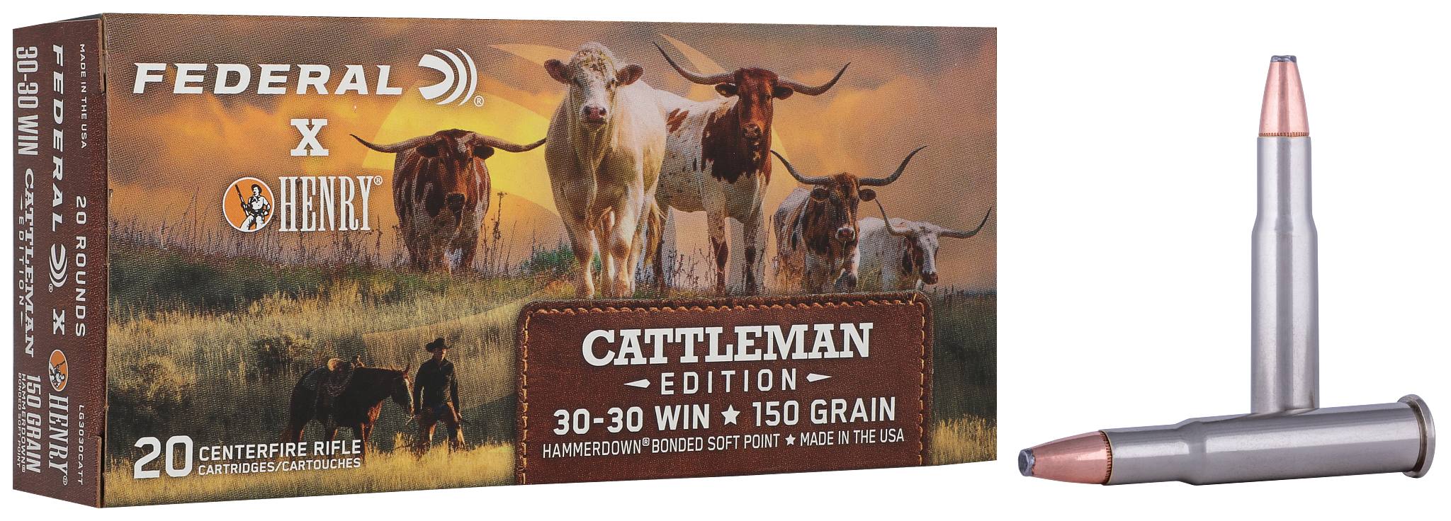Federal Premium Federal x Henry Cattleman Edition, 30-30 Win, 150 Grain, Bonded Soft Point, 2390 fps - $43.99 at Federal Premium